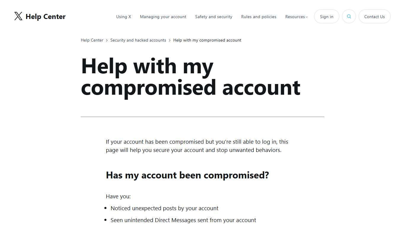 What to do if your account has been compromised | X Help